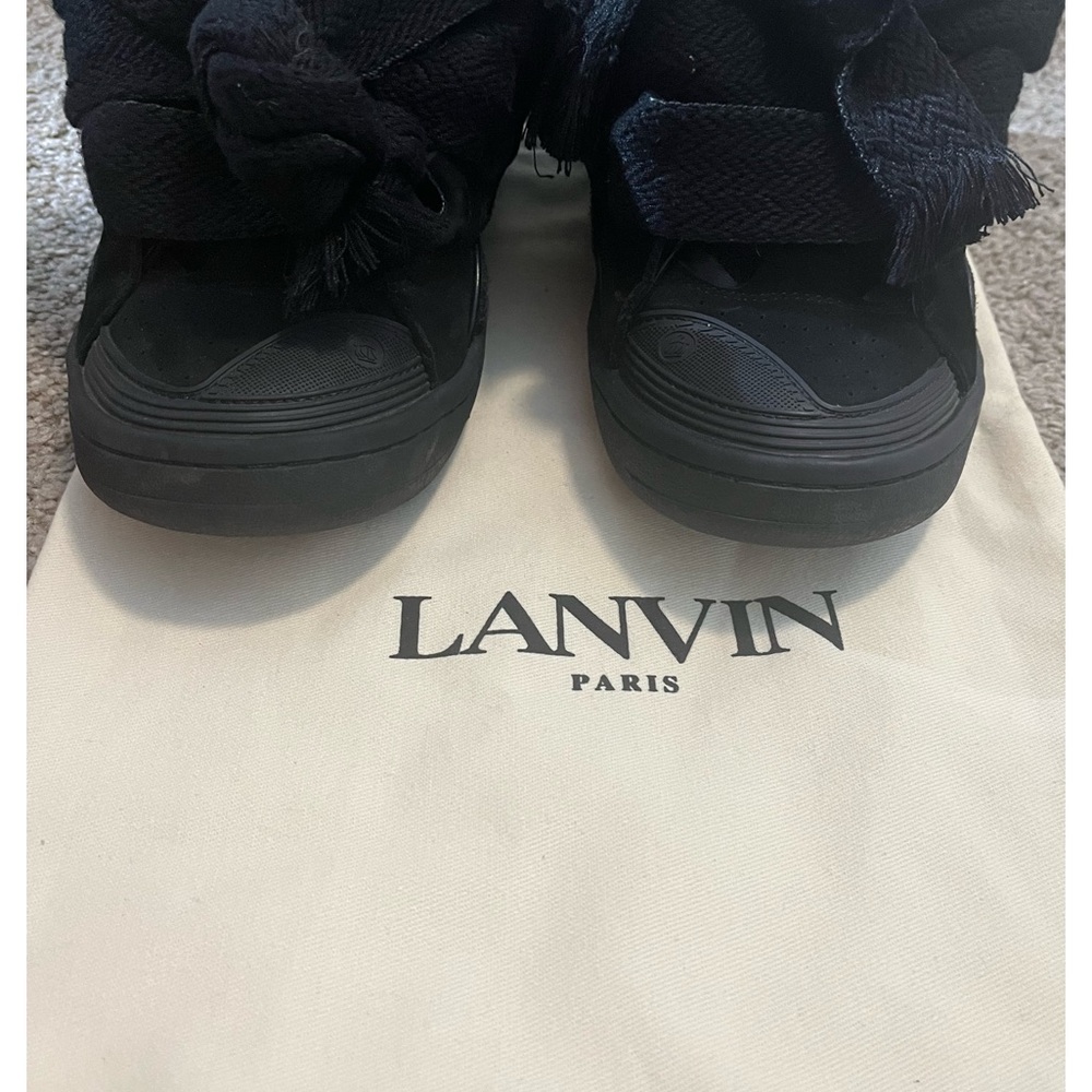 Triple black lanvin sneakers curb chunky sneakers with dust bag and shoe box